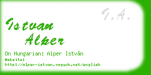 istvan alper business card
